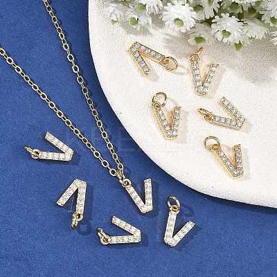SHEGRACE Brass Micro Pave Clear Cubic Zirconia Pendants XGRQ29776-394G-V-1