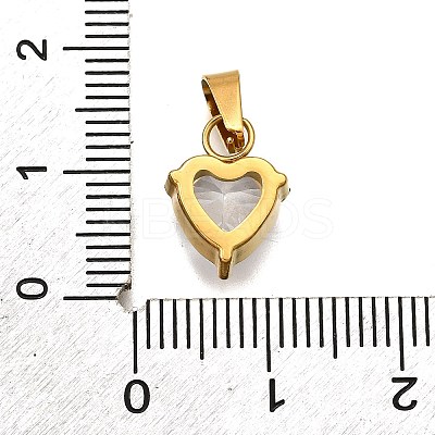 304 Stainless Steel Micro Pave Cubic Zirconia Pendants STAS-B086-13G-04-1