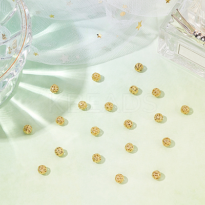 Brass Filigree Beads KK-DC0001-24-1