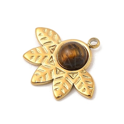 Natural Tiger Eye Pendants STAS-F312-01G-03-1
