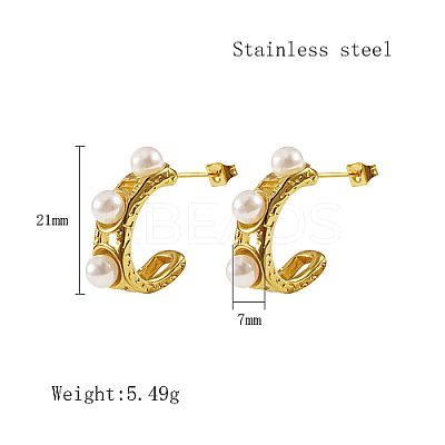 304 Stainless Steel Ring Stud Earrings FP4530-1-1