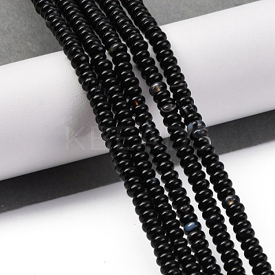 Natural Black Banded Agate(Dyed & Heated) Beads Strands G-C171-B02-02-1