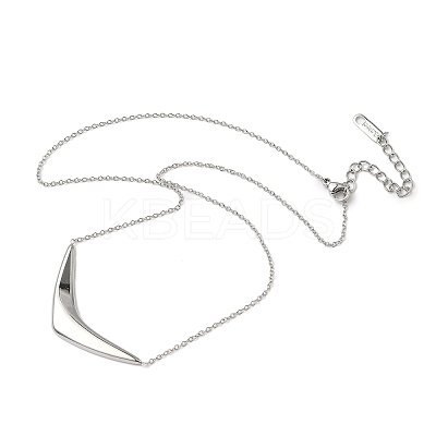304 Stainless Steel V Shaped Pendant Necklaces for Women NJEW-Z086-01P-1