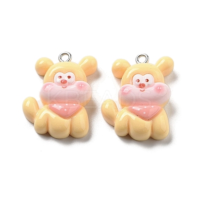 Opaque Resin Puppy Pendants LS-RESI-R444-02E-1