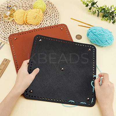 2 Pcs 2 Colors PU Leather Square Bag Nail Bottom DIY-WR0001-84-1