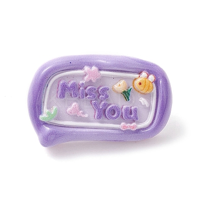 6Pcs 6 Styles Mixed Shape with Word Opaque Resin Drawing Pins AJEW-TB00015-1