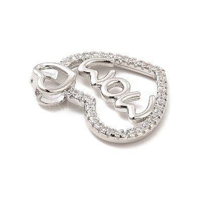 Rack Plating Brass Micro Pave Cubic Zirconia Pendants KK-K270-28P-1