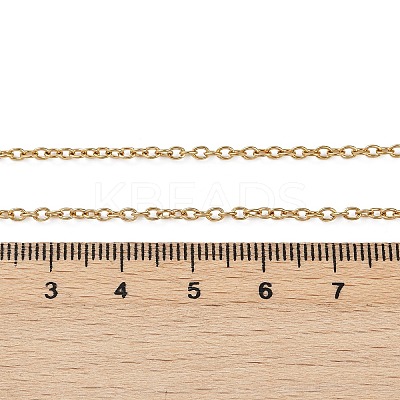 Ion Plating(IP) 304 Stainless Steel Unisex Cable Chain for Necklace STAS-P045-01G-B-1