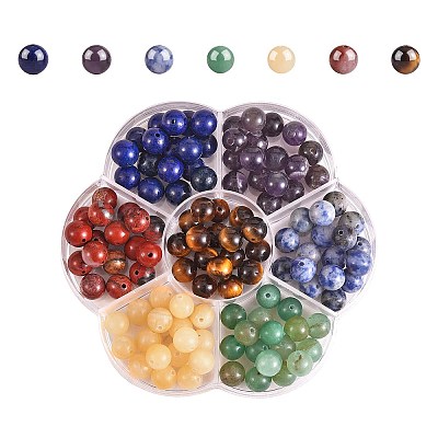 140Pcs 7 Style Natural Gemstone Beads G-SZ0002-06-1