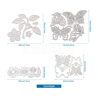 Flower & Leaf & Butterfly Frame Carbon Steel Cutting Dies Stencils DIY-TA0002-88-1