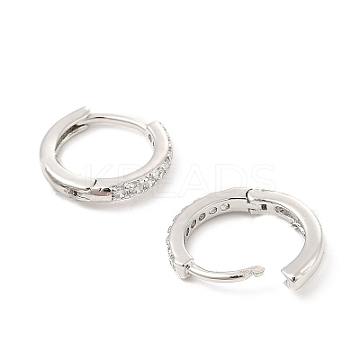 Clear Cubic Zirconia Huggie Hoop Earrings ZIRC-H102-12P-01-1