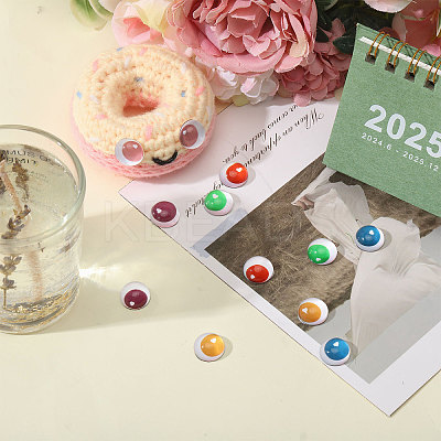 48Pcs 12 Colors Glass Craft Eyes Cabochons DIY-CA0007-13-1