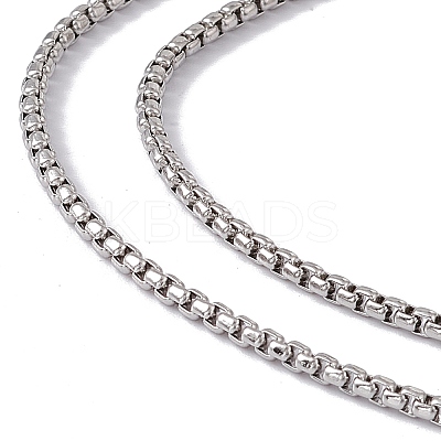 Non-Tarnish 201 Stainless Steel Box Chain Necklace for Men Women LS-NJEW-P268-A28-1X5-1