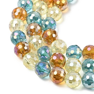 Electroplate Glass Beads Strands EGLA-D300-06-8mm-24-1