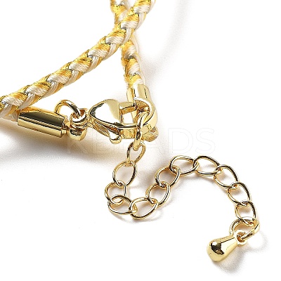 Polyester Cord Braided Necklace Makings MAK-L043-03G-10-1