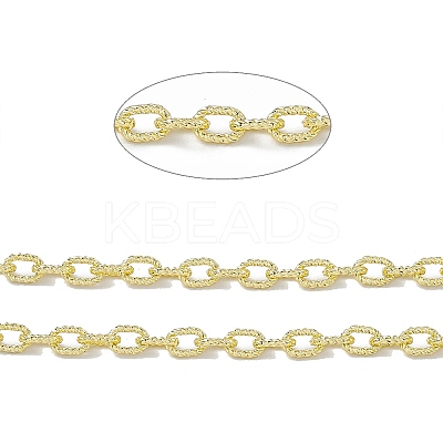 Handmade Brass Textured Cable Chains CHC-F015-23G-1