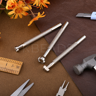3Pcs 3 Styles Steel Leather Stamping Tools TOOL-CL0001-02-1
