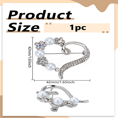 1Pc Alloy Glass Rhinestone Brooch JEWB--LP0004-89-1