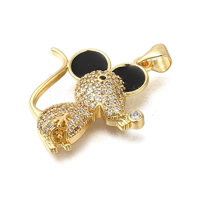 Rack Plating Brass Micro Pave Cubic Zirconia Pendants ZIRC-F142-11G-02-1
