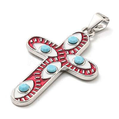 Rack Plating Alloy Enamel Pendants PALLOY-K010-41P-02-1