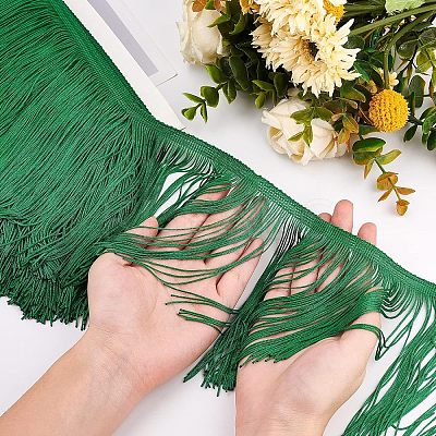 Polyester Latin Fringe Lace OCOR-WH0064-43A-1