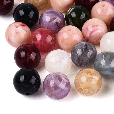 Two Tone Opaque Acrylic Beads OACR-Q205-05C-1