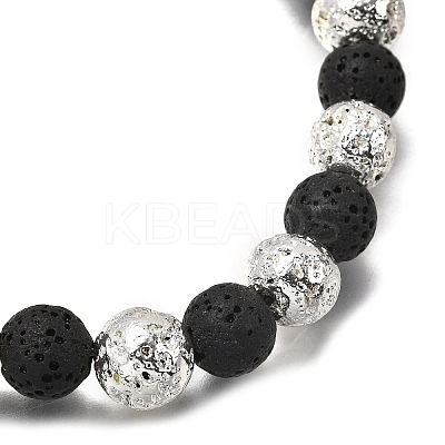 Halloween Dyed & Electroplate Natural Lava Rock Bracelets BJEW-JB12332-01-1
