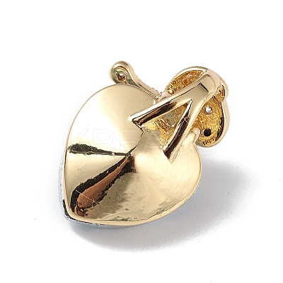 Real 18K Gold Plated Rack Plating Brass Micro Pave Clear Cubic Zirconia Pendants KK-C015-09G-11-1