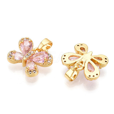 Brass Micro Pave Cubic Zirconia Charms X-KK-N254-229G-1