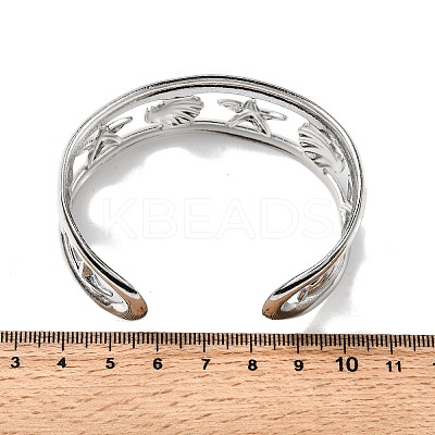 304 Stainless Steel Cuff Bangles for Women BJEW-D384-03P-1