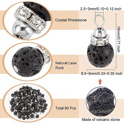 Natural Lava Rock Pendants G-OC0003-33-1