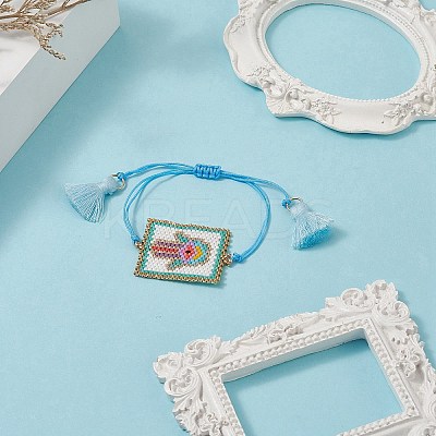 Handmade Japanese Seed Rectangle Braided Bead Bracelets BJEW-MZ00022-01-1