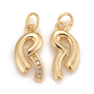 Rack Plating Eco-friendly Brass Micro Pave Clear Cubic Zirconia Pendants KK-D072-01G-R-NR-1