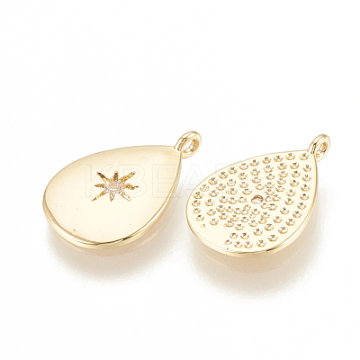 Brass Cubic Zirconia Charms KK-S341-27-1