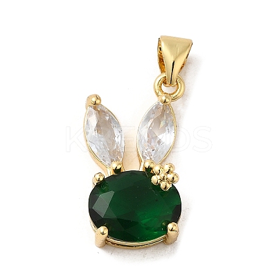 Rack Plating Brass Micro Pave Cubic Zirconia Pendants KK-P241-20G-01-1