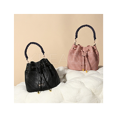 Imitation leather Braided Leather Handbag Handles FIND-WH0052-06-1
