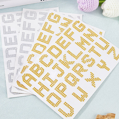 8 Sheets 2 Style Letter A~Z Acrylic Hotfix Rhinestone DIY-CP0012-54B-1