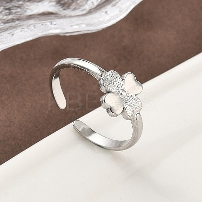 304 Stainless Steel Open Cuff Rings for Women RJEW-A079-12A-P-1