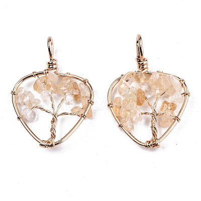 Natural Citrine Pendants G-T131-97-1