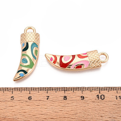 Rack Plating Alloy Enamel Pendants PALLOY-T091-16M-1