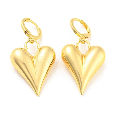 Rack Plating Brass Heart Dangle Leverback Earrings EJEW-A028-22G-1