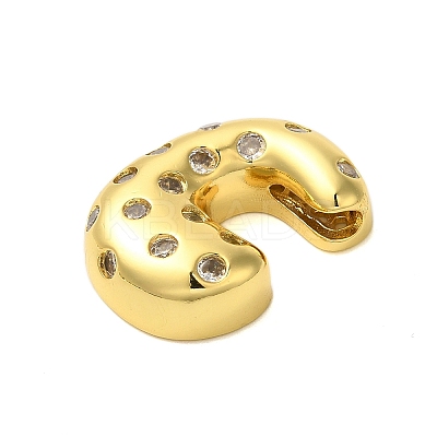 Rack Plating Brass Micro Pave Clear Cubic Zirconia Perdants KK-C067-11G-C-1