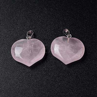 Natural Rose Quartz Pendants G-G956-D13-1