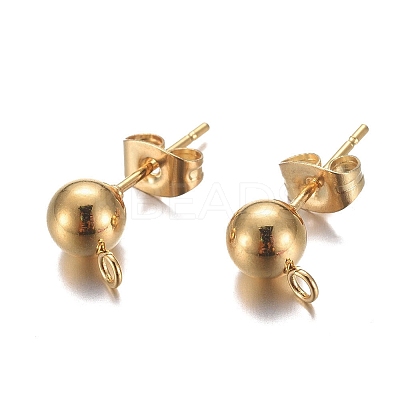 304 Stainless Steel Stud Earring Findings LS-STAS-P148-07G-B-1