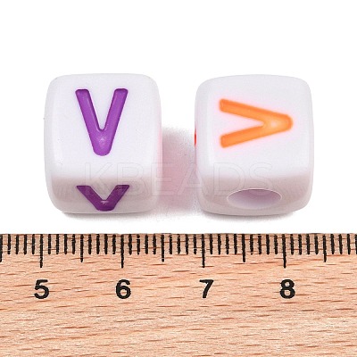Opaque Acrylic Enamel European Beads AC-ACBA1794-04V-1