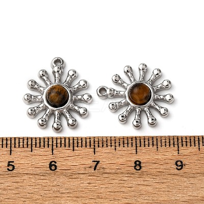 Natural Tiger Eye Pendants STAS-P406-02P-1