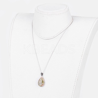 Natural & Synthetic Gemstone Pendant Necklaces NJEW-JN02160-1
