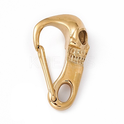 304 Stainless Steel Push Gate Snap Keychain Clasps STAS-G290-01G-1