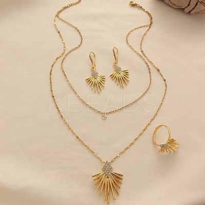 Alloy Crystal Rhinestone Double Layer Necklace & Earrings & Rings Sets FS-WG16ACC-01-1