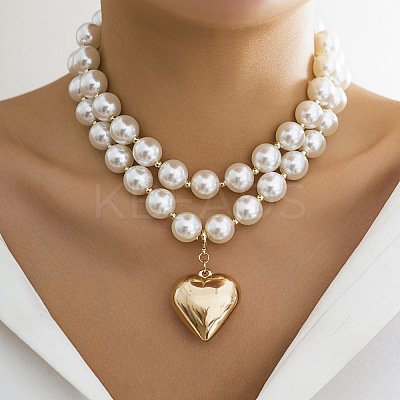 CCB Plastic Heart Pendant Necklaces FS-WG1351C-05-1